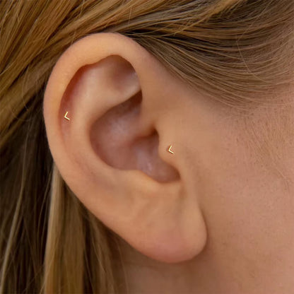 Luxe Line Mini Zircon Stud – A Spark of Modern Minimalism